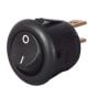 Miniature Black On/Off Round Rocker Switch - 6A at 12V - Each - 0-531-00