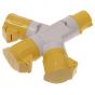 3-Way Multi-Socket Adaptor 110V 16Amp Electrical Fitting Yellow