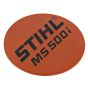 Model Plate for Stihl MS 500i Chainsaw - OEM No. 1147 967 1500