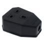 13A 1 Way Black Rubber Socket - Each - 0-722-00