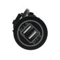 Durite Black USB Port Socket (12V/24V) two ports 5V output, 3.1A DC total - 0-601-08