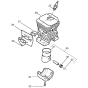 Cylinder Piston Assembly for Husqvarna 141 Chainsaw