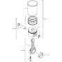 Piston, Conrod, Cylinder Assembly for Hatz 1B20 Diesel Engine