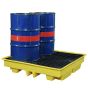 230 Litre / 4 Drum Yellow Polyethylene Spill / Drip Forklift Pallet & Grate