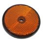 Amber Side Reflector, 60mm Diameter, Fixing Hole Diam: 5mm