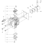 Cylinder, Piston & Muffler Assembly for Husqvarna 226 HD75 S Hedge Trimmers