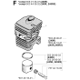 Cylinder Piston Assembly for Husqvarna 240 Brushcutters