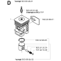 Cylinder Piston Assembly for Husqvarna 240RBD Brushcutters