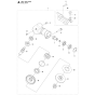 Bevel Gear Assembly for Husqvarna 243R Brushcutters