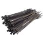 Black Cable Ties 4.8mm x 200mm, 100 Pack