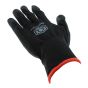 Black PU Coated Elasticated Wrist Gloves Size 9 L