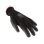 Black PU Coated Elasticated Wrist Gloves Size 9 L