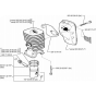 Cylinder Piston for Husqvarna 325 E X-Series Trimmer/ Edgers