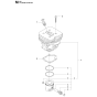 Cylinder Piston Assembly For Husqvarna 355FX Brushcutter