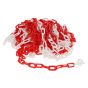 6mm Red and White Plastic Chain - 25m Length