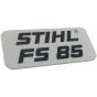 Model Plate for Stihl FS85 Brushcutter - 4137 967 1501