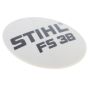 Model Plate for Stihl FS38 Brushcutters - 4140 967 1531
