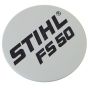 Model Plate for Stihl FS50 - 4144 967 1501