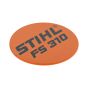 Model Plate for Stihl FS310 Clearing Saws - OEM No. 4180 967 1532