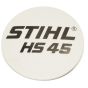 Model Plate for Stihl HS45 Hedge Trimmer - 4228 967 1500