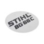 Model Name Plate for Stihl BG66C-ED Blower - OEM No. 4241 967 1503