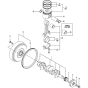 Crankshaft and Piston Assembly for Yanmar 4TNV84T-MWA Engine