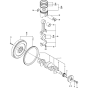 Crankshaft and Piston Assembly for Yanmar 4TNV88-KWA(2) Engine