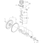 Crankshaft and Piston Assembly for Yanmar 4TNV88-XWA Engine