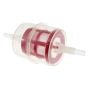 Universal Inline Diesel/Fuel Filter Red for 6mm/8mm Hose