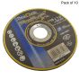 Thin Metal Cutting Disc 115mm x 1mm x 22mm - Pack of 10