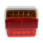 12v LED Rear Square Combi Lamp - Stop/Tail/Ind/No Plate Light -150mm Cable