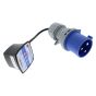 240V Industrial Check Plug Fitted with a Blue 32Amp Plug