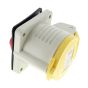 32A Panel Socket - Twist and lock plug back with single screw Yellow 110V