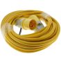 10M Extension Lead - 16A 2.5mm Cable - VDE approved Yellow indicating 110V