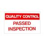 "Passed Inspection" Quality Control Sign 300x200mm - Red & White