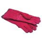 Welder Gauntlets, High Quality Red Leather, Flock Line, 1 Pair