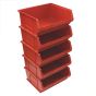 Size 6 Red Storage Bins -  5 Pack (420x182x375mm)