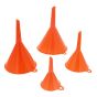 Plastic Funnel Kit 4 Funnels Sizes: 50-120mm