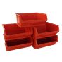 Size 6 Red Storage Bins -  5 Pack (420x182x375mm)