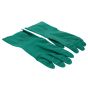 Nitrile Gauntlet 31.5cm Length Food Safe Wax Free & Flocked Lined Green LGE