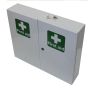 Metal First Aid Cabinet Double Doors Lockable Storage 60 X 13 X 50cms White