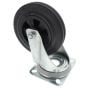 6" Rubber Swivel Castor with Roller Bearing Centres