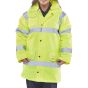 Traffic Jacket Hi-Vis Foul-Weather Fleece Lined PU Coated Saturn Yellow