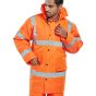 Constructor Traffic Jacket PU Coated Quilted Poly-Filled Lining Orange