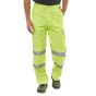 Poly Cotton Trousers Hi-Vis EN471 Class 1 Saturn Yellow Reg Leg