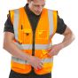 Executive Hi Vis Waistcoat Class 2 Polyester Front Zip Fastening Orange