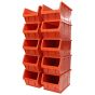 Red Plastic Wall Panel Storage Bins Size 5 - Pack of 10