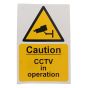 Caution Cctv In Operation Sign White/ Yellow - Pack of 5