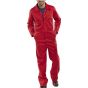 Boiler-suit Poly/Cotton Fabric Side Elastic Waistband & Yoke Back Red