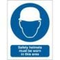 'Safety Helmet' 400mm x 300mm Sign - Rigid Foamex